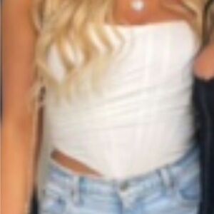 Elegant White Strapless Top